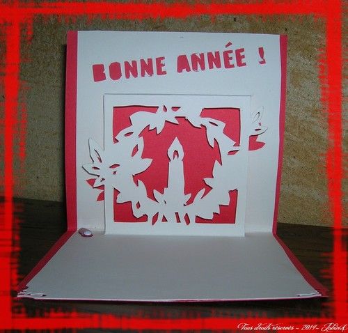 carte bonne annee kirigami